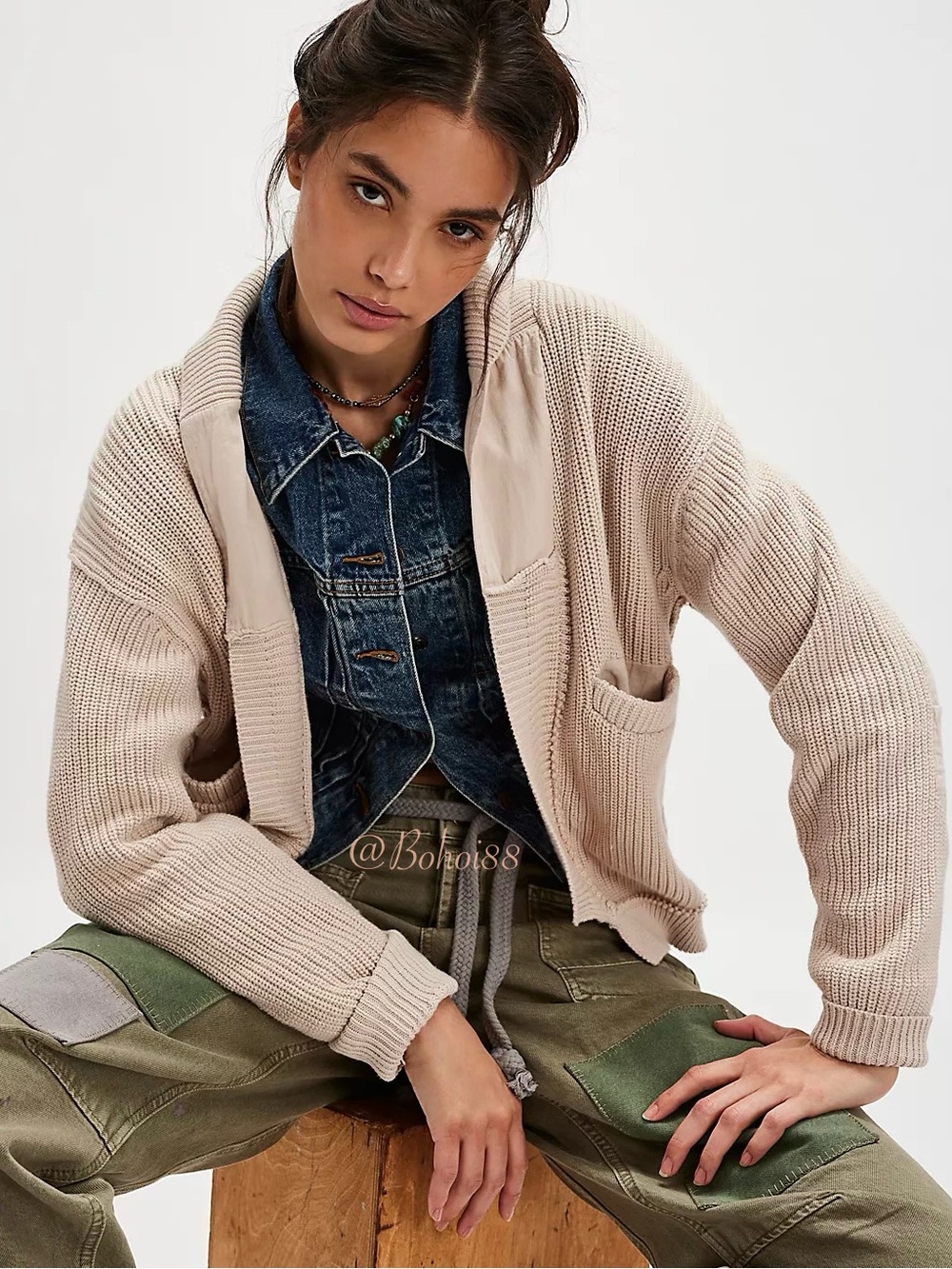 NWT Free People We The Free Worn Thru Surplus Cardi